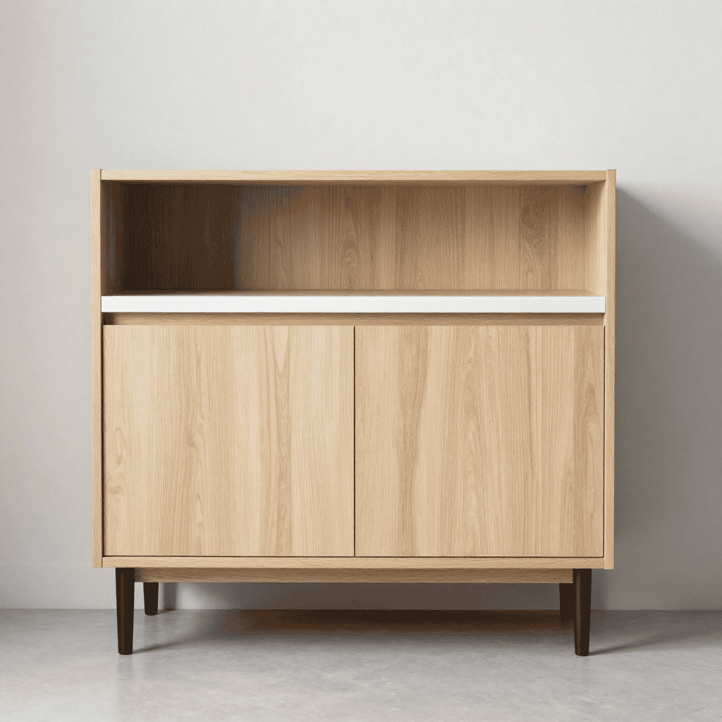Bespoke oak bookcase for Parnell apartment